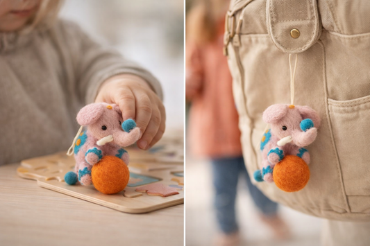 Baby Elephant Felt Ornament โ Handmade Wool Decoration