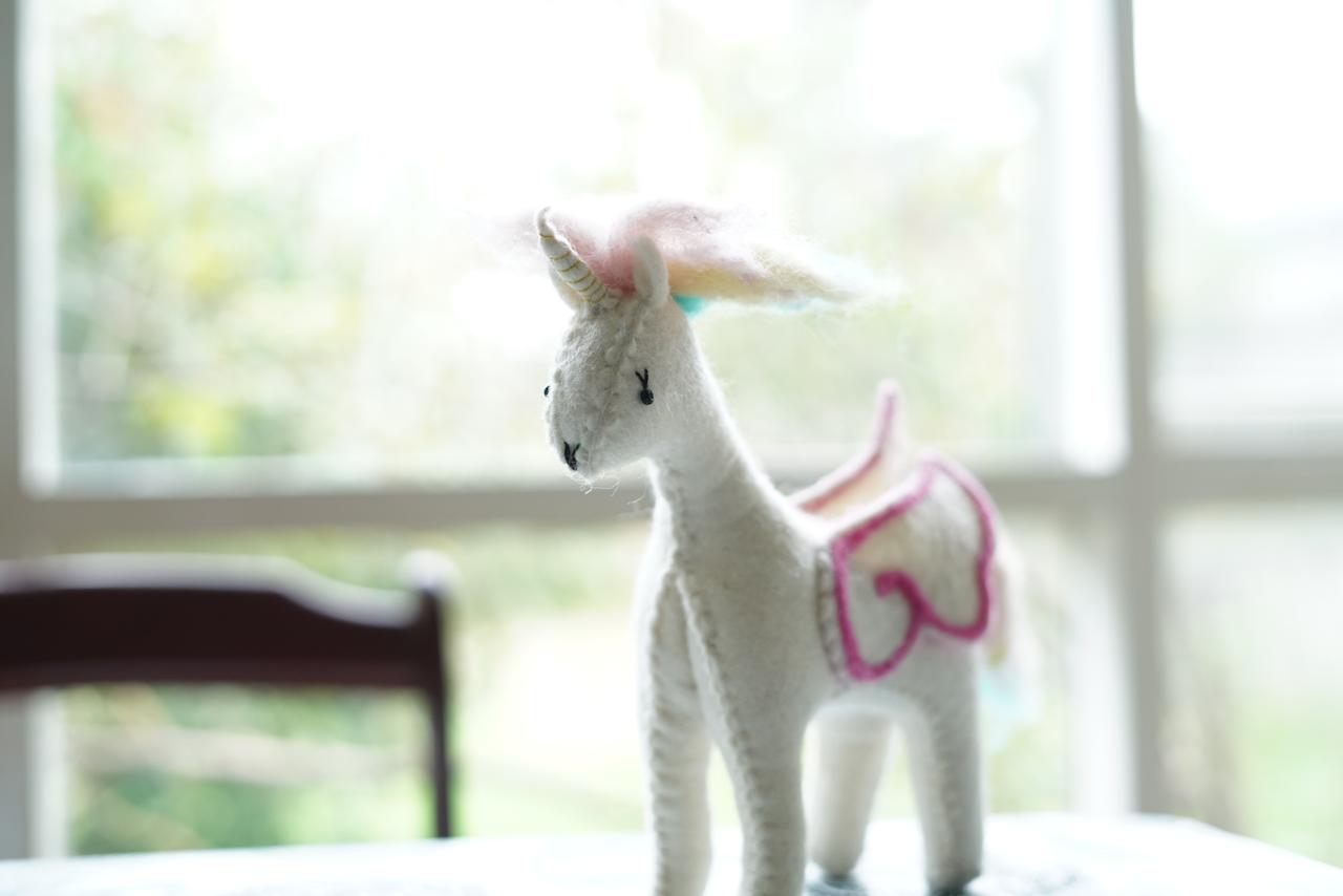 Felt Rainbow Unicorn β Handmade Wool Toy / Decoration