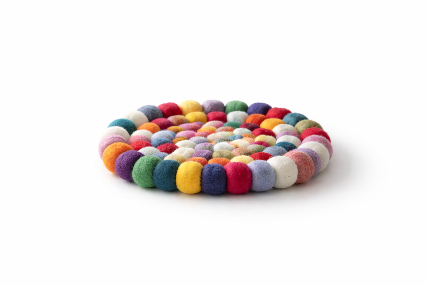 Wool Felt Ball Coasters – Handmade Table Décor