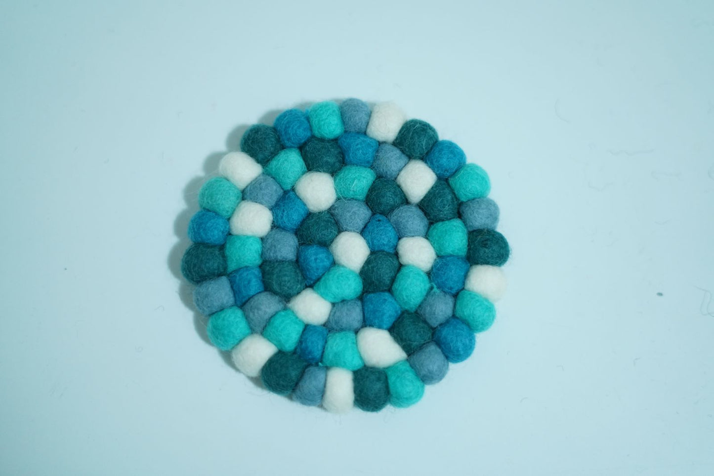 Wool Felt Ball Coasters – Handmade Table Décor