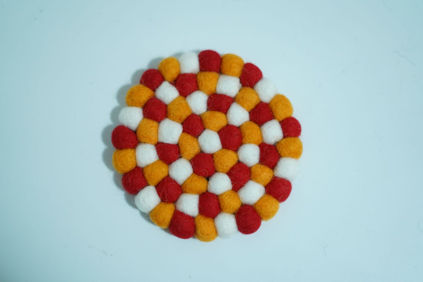 Wool Felt Ball Coasters – Handmade Table Décor