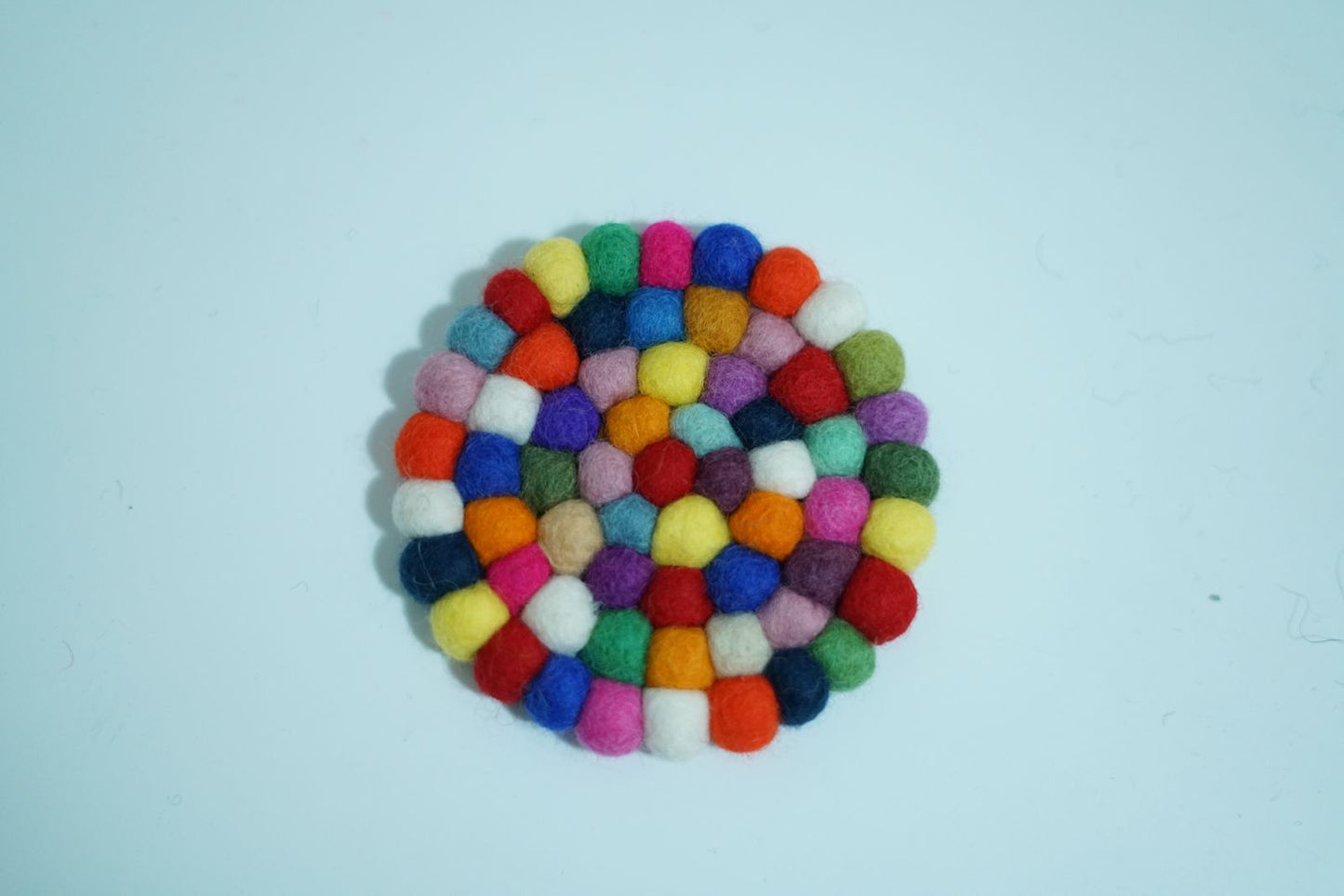 Wool Felt Ball Coasters – Handmade Table Décor
