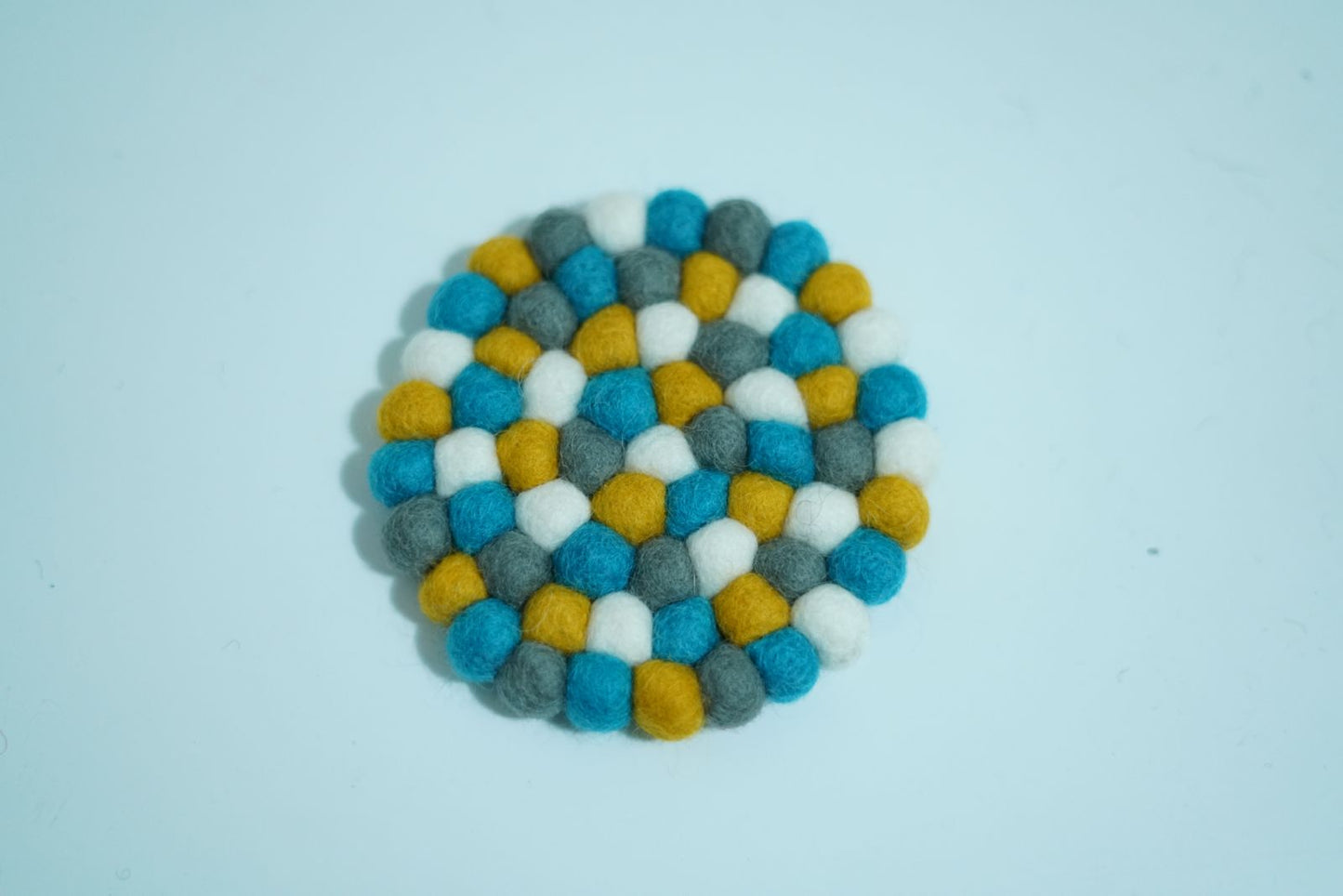 Wool Felt Ball Coasters – Handmade Table Décor