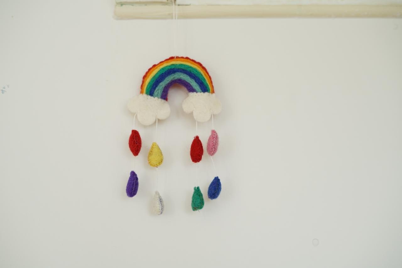 Handmade Felt Rainbow Wall Hanging