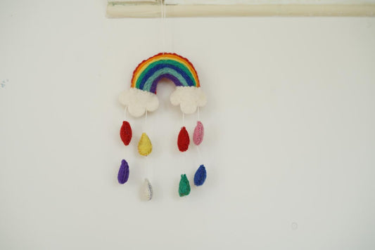 Handmade Felt Rainbow Wall Hanging