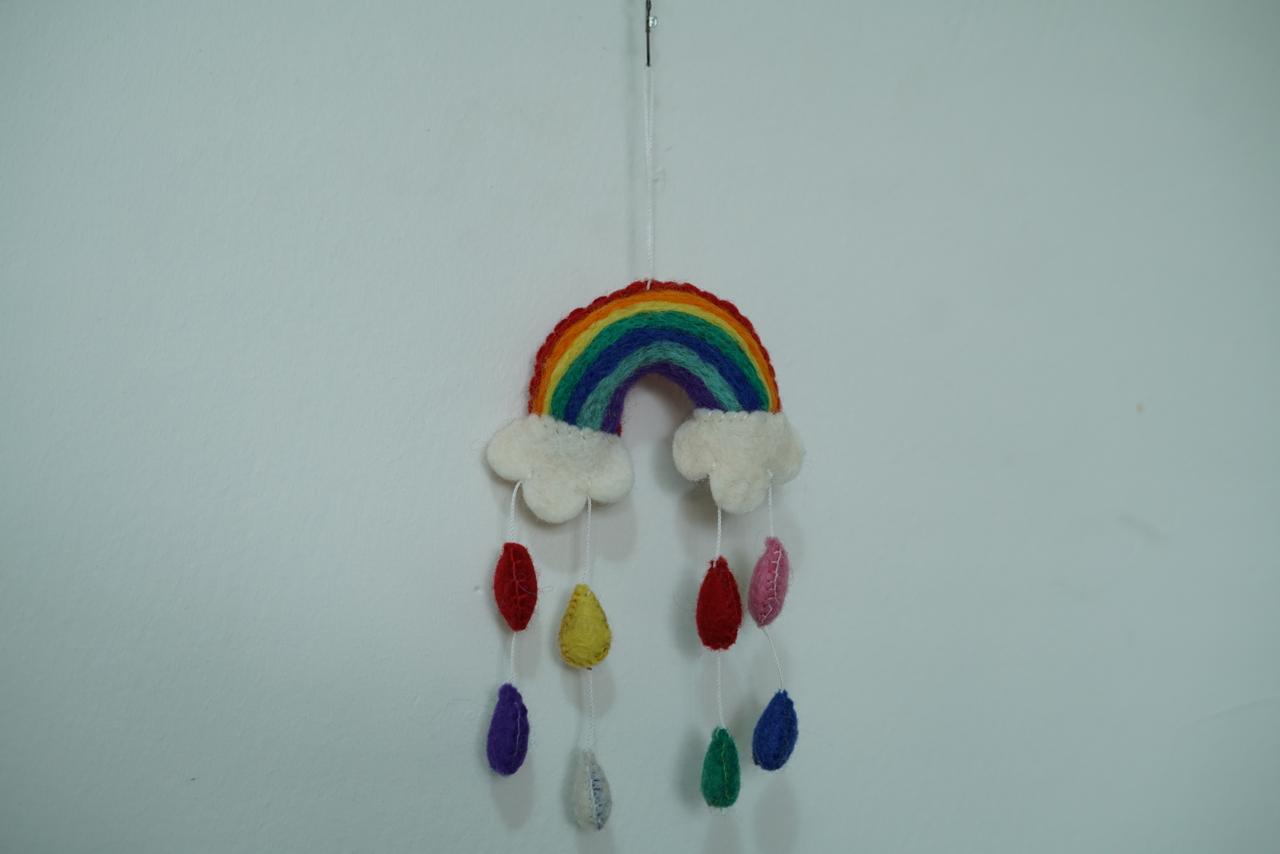 Handmade Felt Rainbow Wall Hanging
