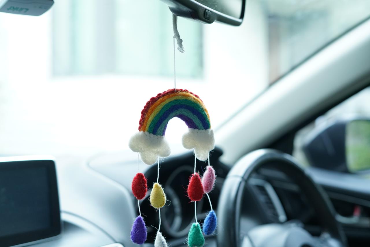 Handmade Felt Rainbow Wall Hanging