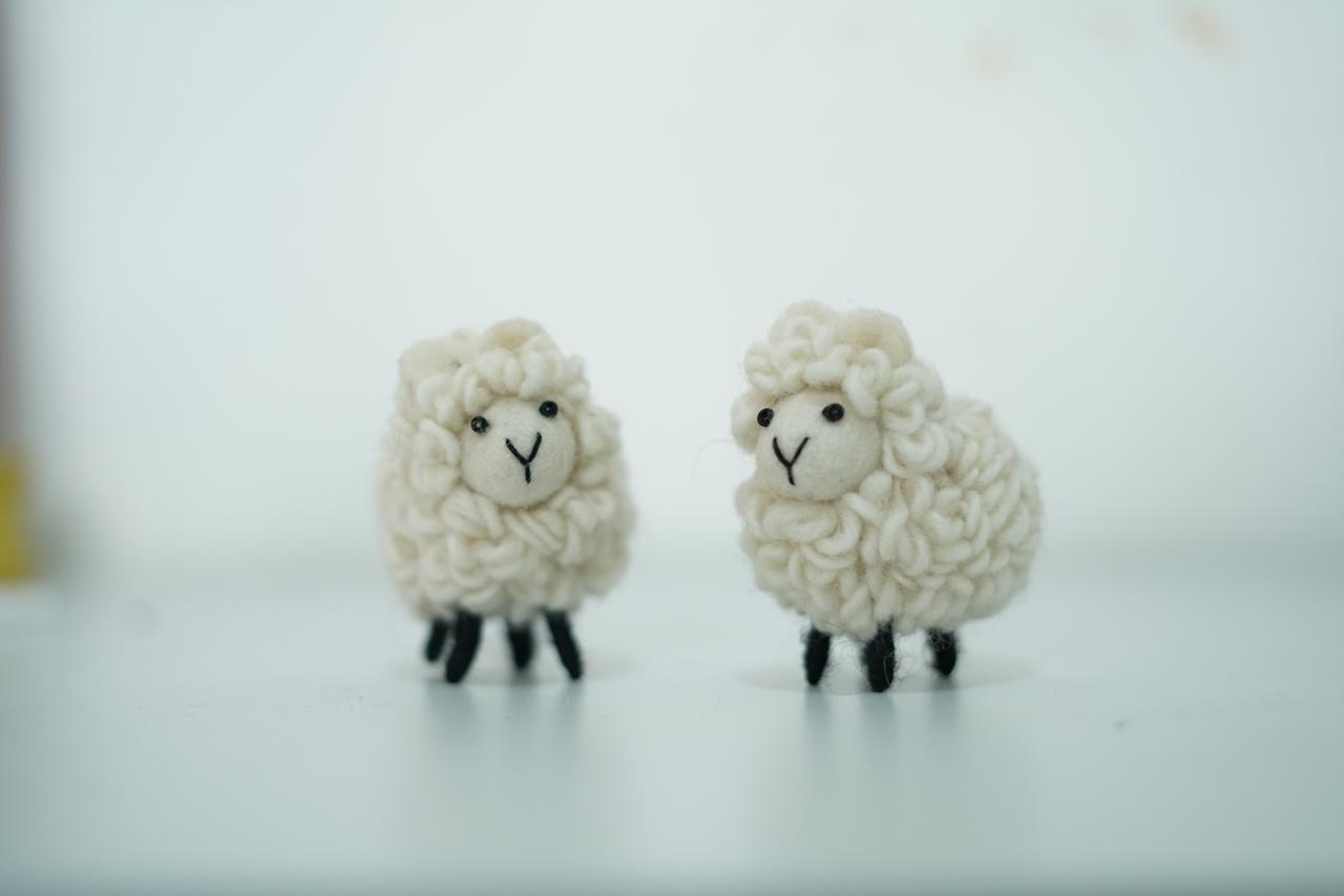Felt Mini Sheep – Handmade Wool Decoration