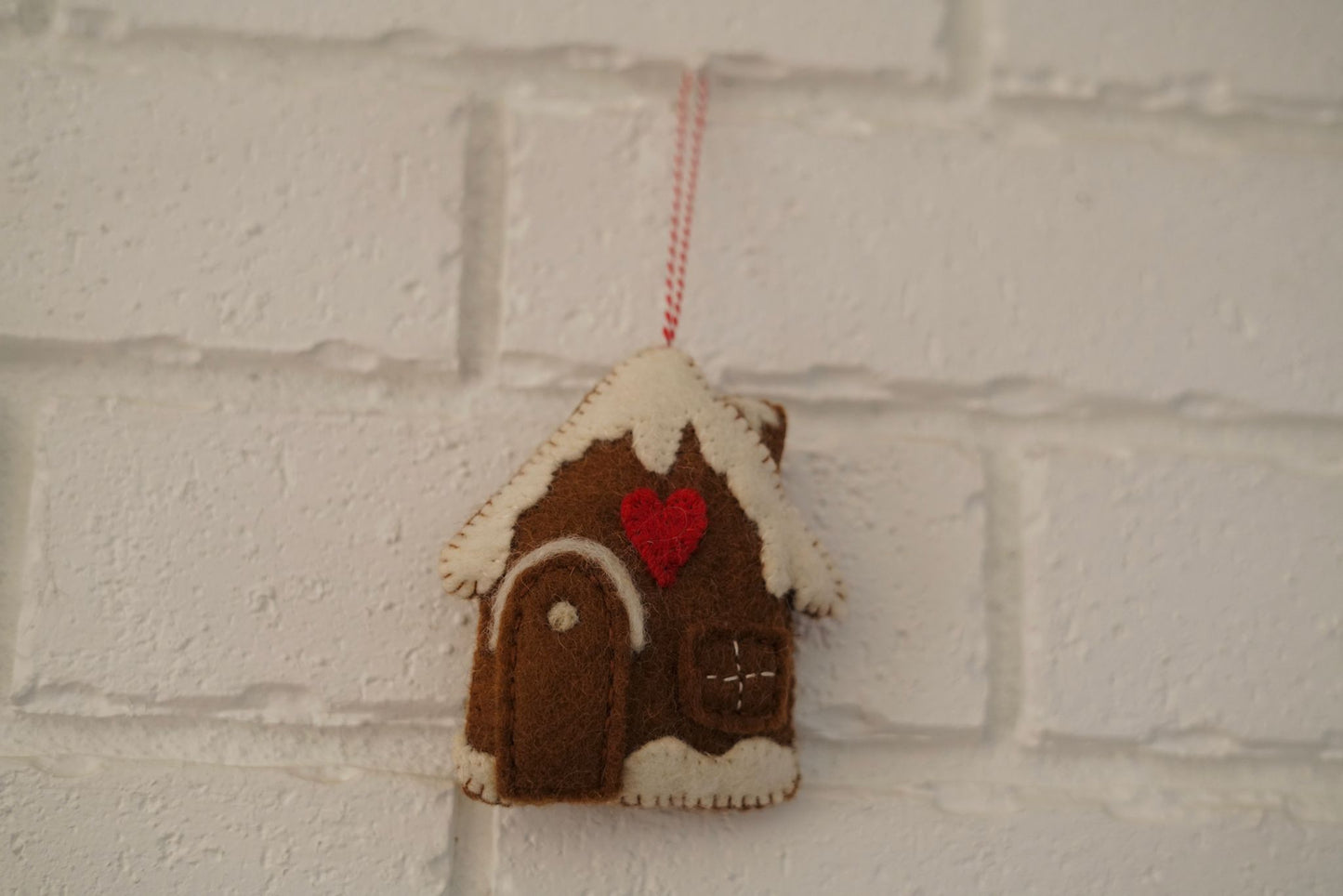 Handcrafted Felt Gingerbread House Christmas Ornament
