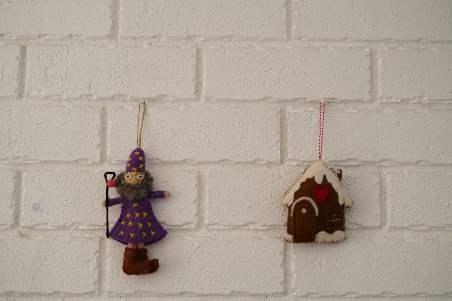 Handcrafted Felt Gingerbread House Christmas Ornament